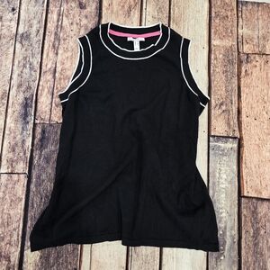 Isaac Mizrahi Black Tank Top with White Trim